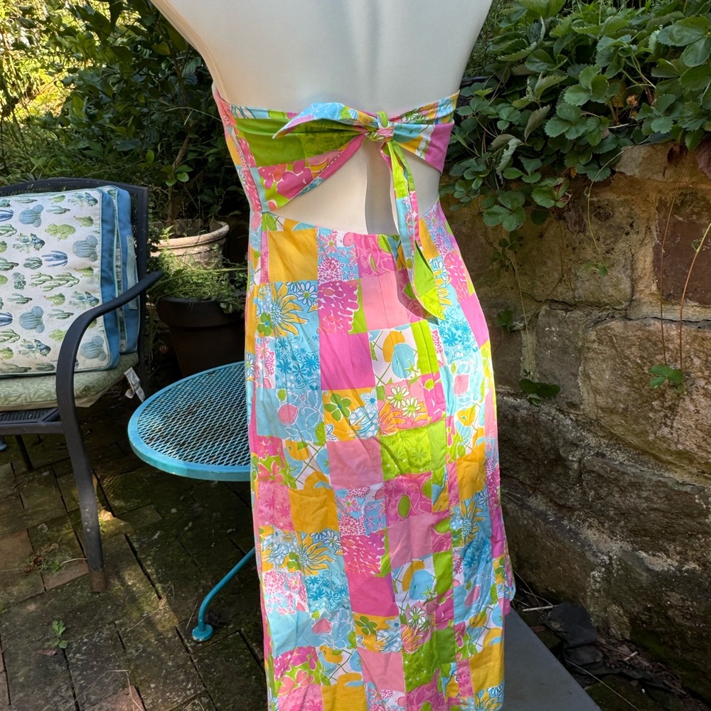 Lily Pulitzer Strapless Halter Patch Work Vintage… - image 2